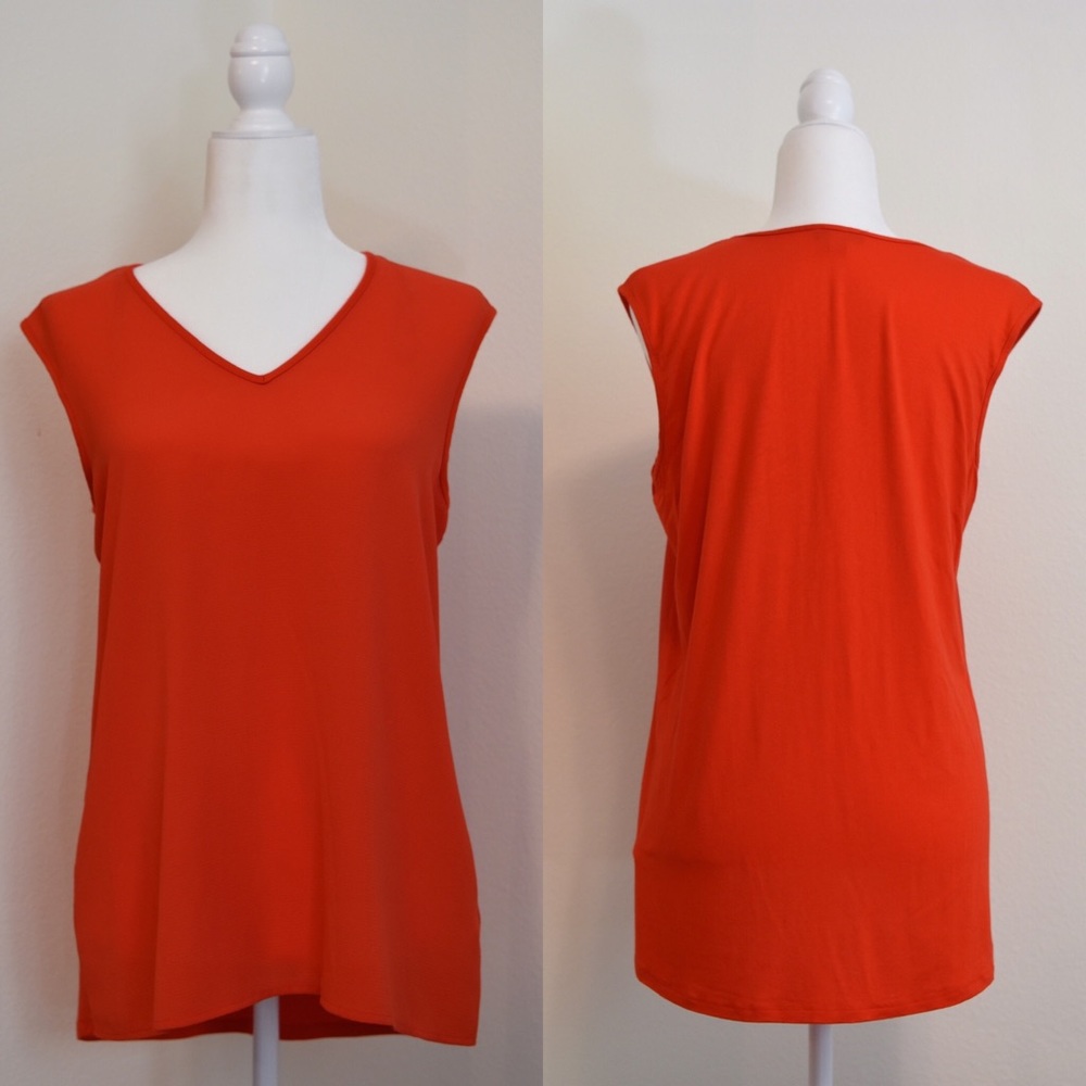 VINCE CAMUTO Red Sleeveless Tunic Size Small
